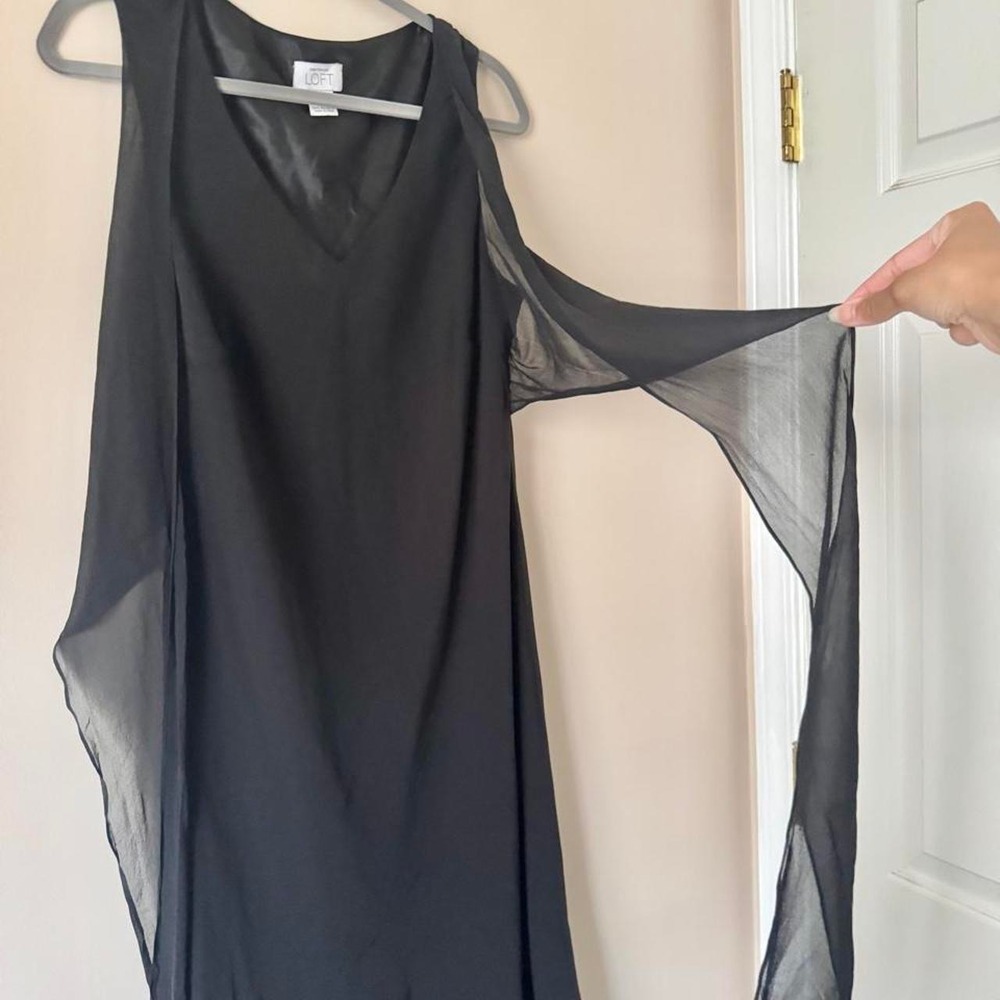Ann Taylor black silk dress AS IS medium